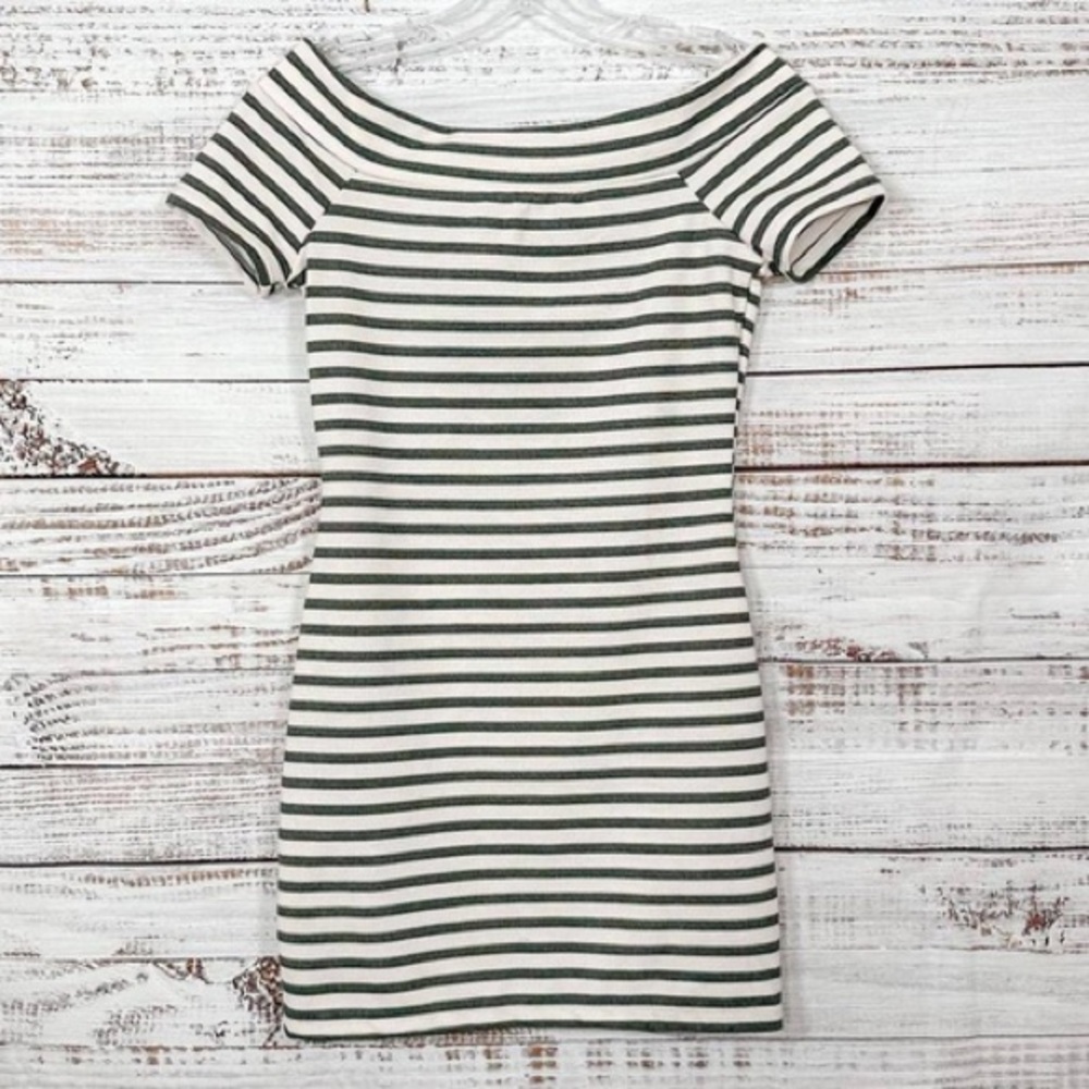 Zara Trafaluc Striped Off-Shoulder Dress